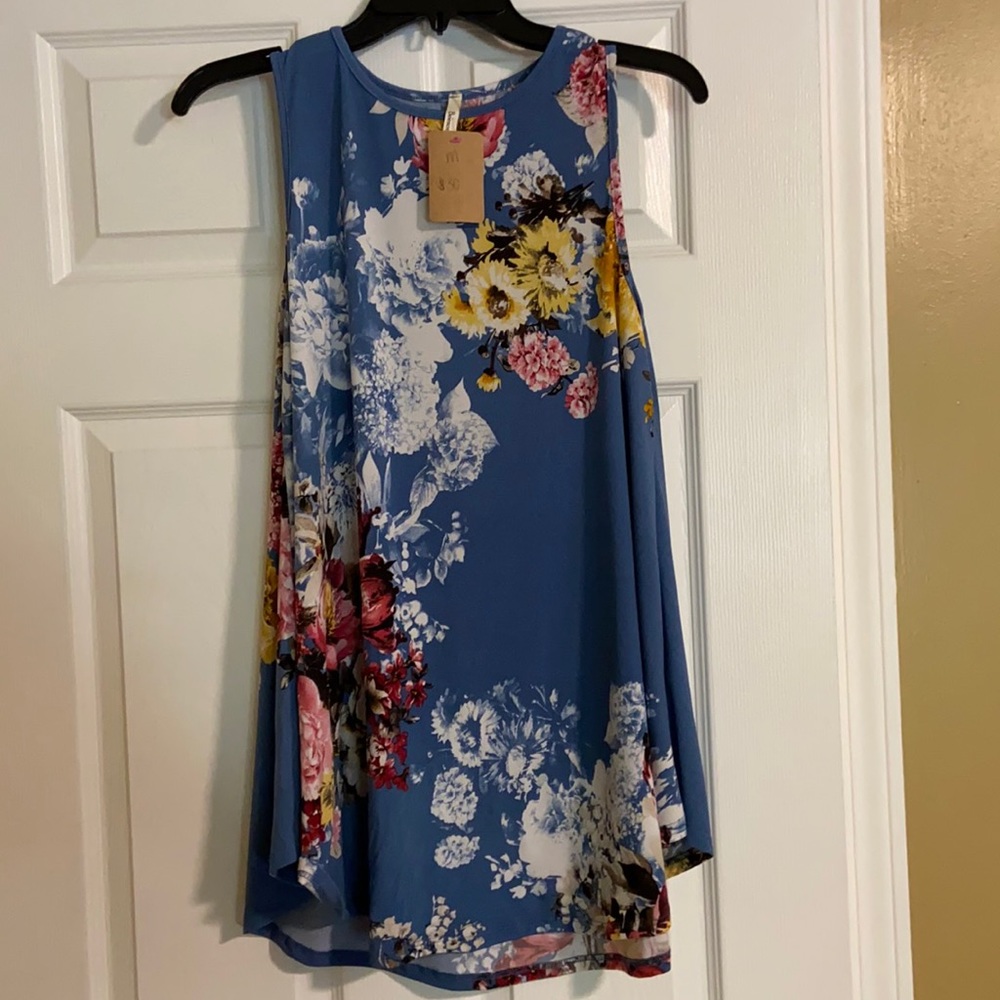 Floral tunic length tank top
